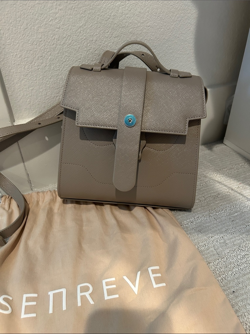 Senreve Alunna bag vegan saffiano - Taupe/Silver